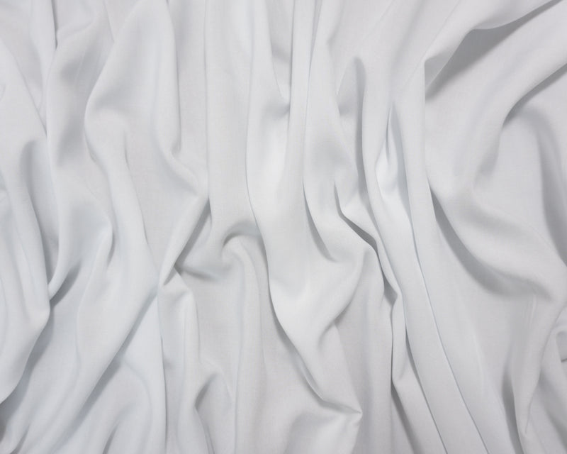 White Rayon Challis Solid Woven Fabric