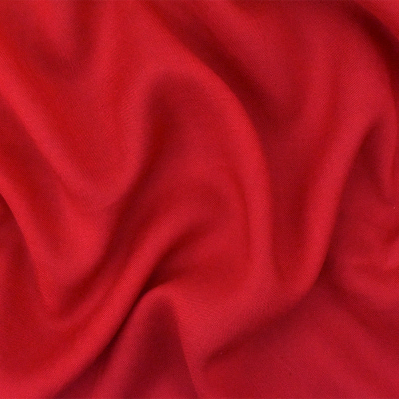 Red Rayon Challis Solid Woven Fabric