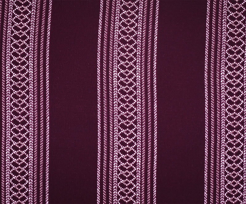 Magenta Purple-White Aztec Stripe Printed Poly Crepe Georgette Fabric