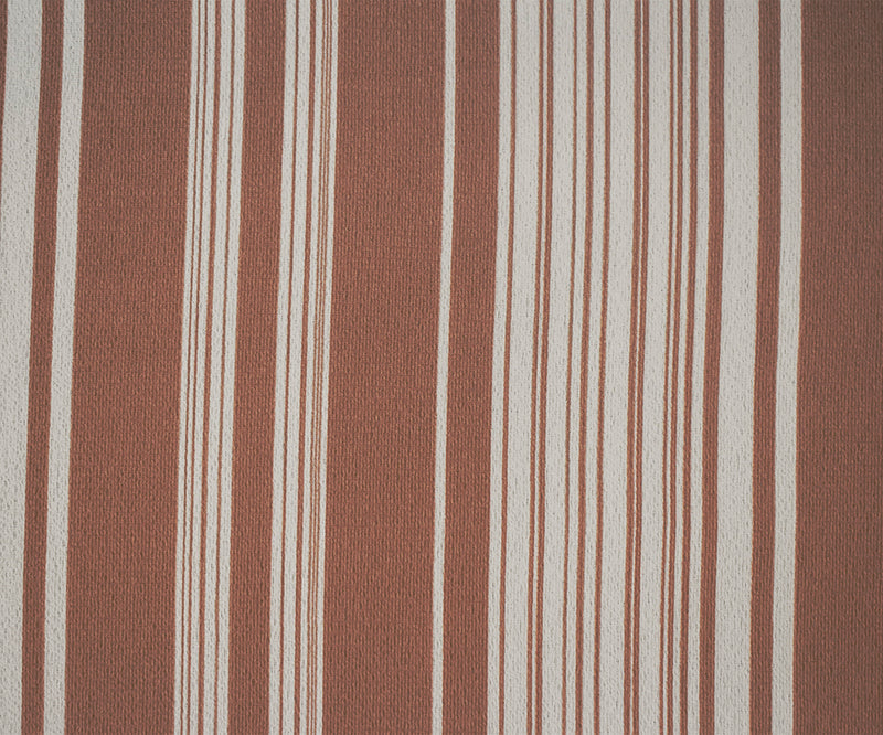 Brown-White Stripe Printed Poly Crepe Georgette Woven Fabric