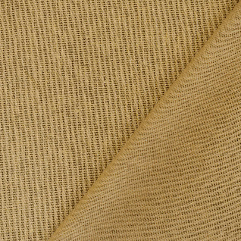 Beige Solid Linen Woven Shirting Fabric