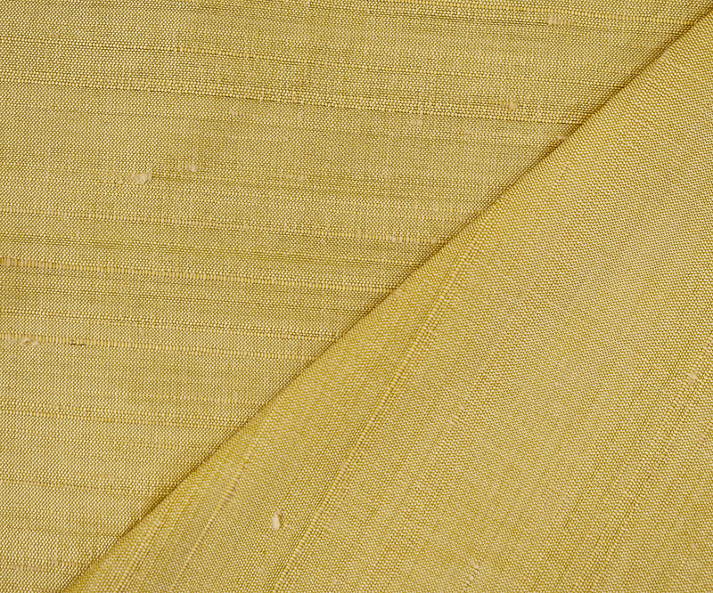 Yellow-Ivory Silk Iridescent Dupioni Woven Fabric