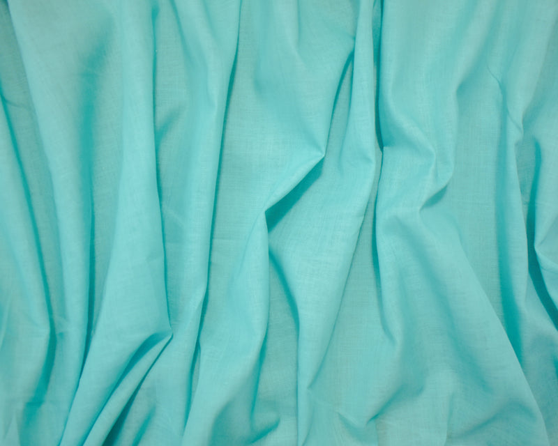 Aqua Teal Cotton Solid Voile Woven Fabric