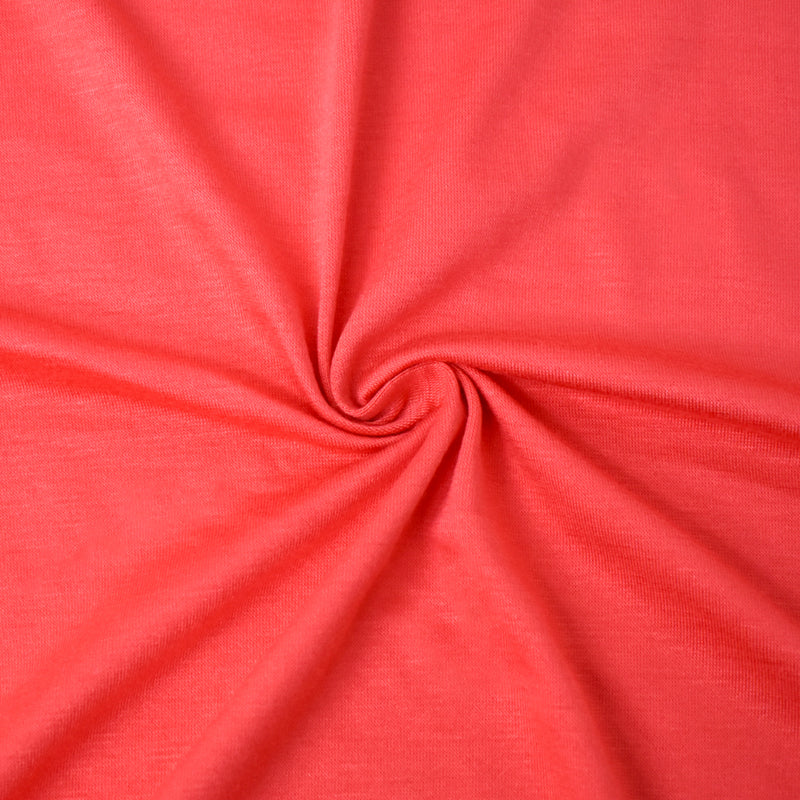 Coral Pink Bamboo Stretch Spandex Solid Jersey Knit Fabric