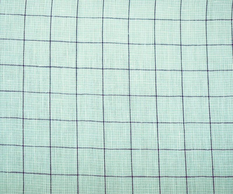 Green-Gray-White Spence Bryson Check Grid Irish Linen Woven Fabric