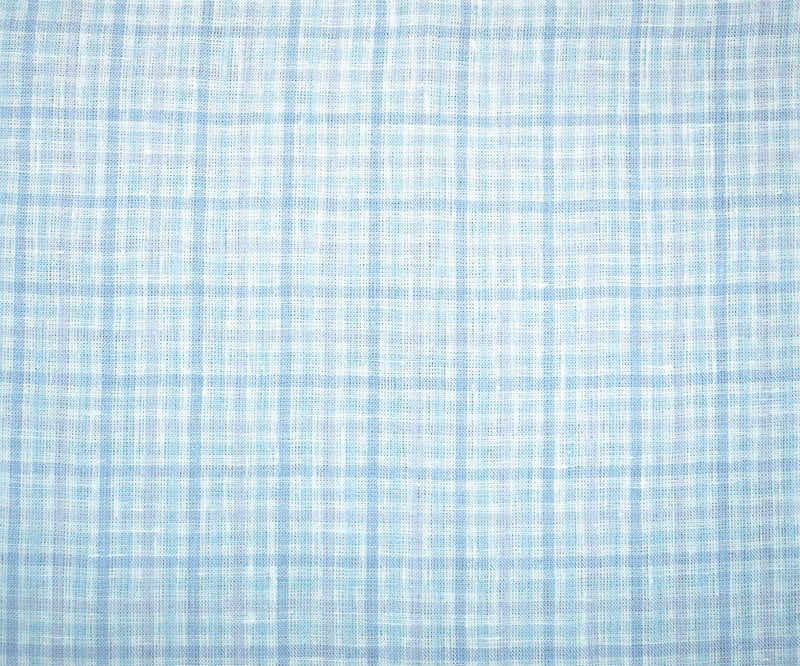 Light Blue-Purple-White Spence Bryson Gingham Check Linen Woven Fabric