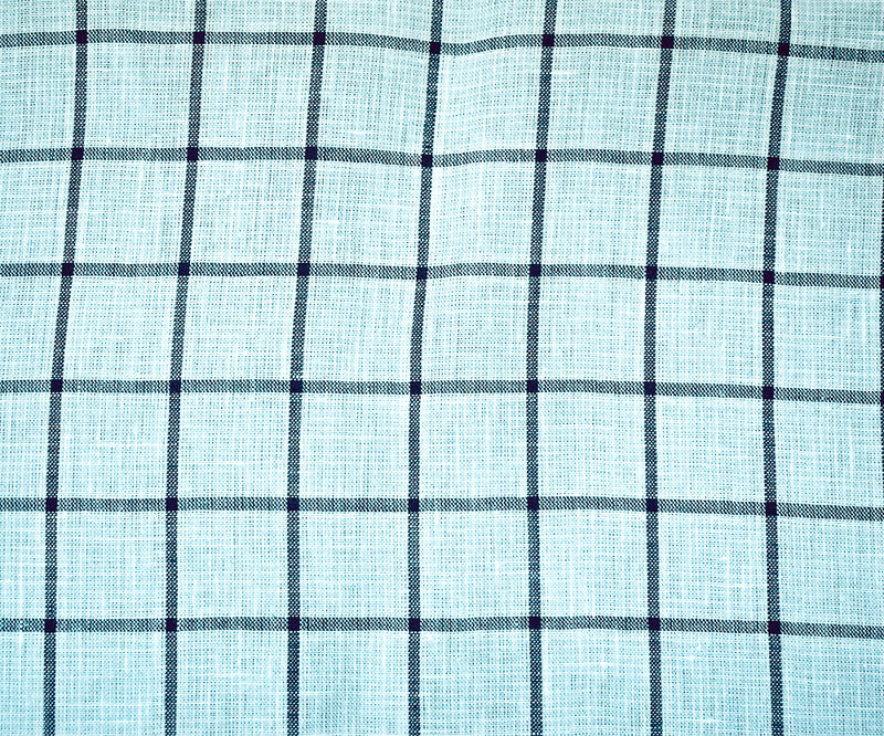 Light Blue-Blue-White Spence Bryson Check Grid Irish Linen Woven Fabric