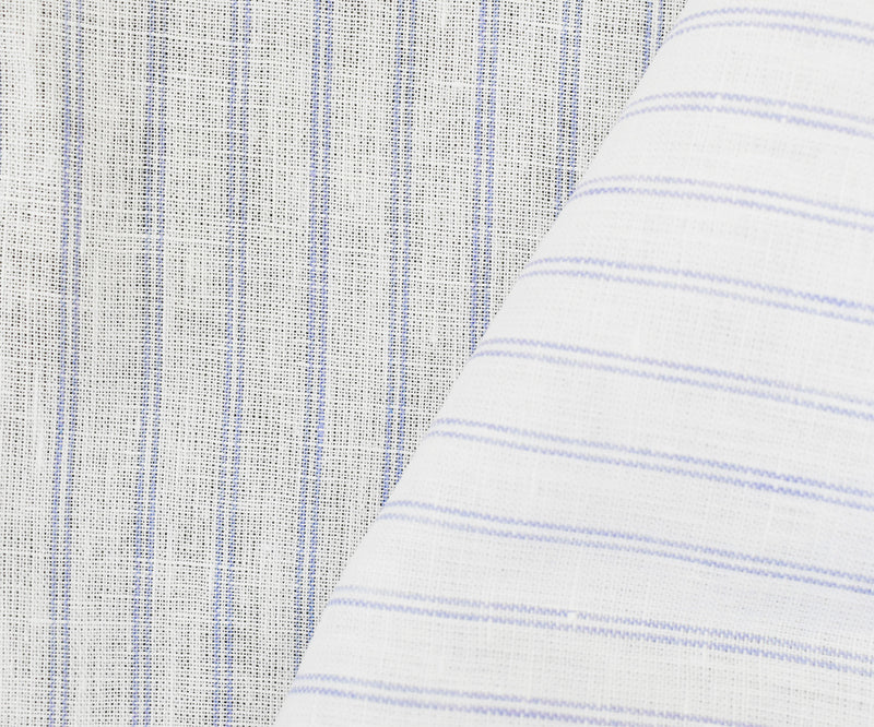 Light Purple-White Spence Bryson Striped Irish Linen Woven Fabric