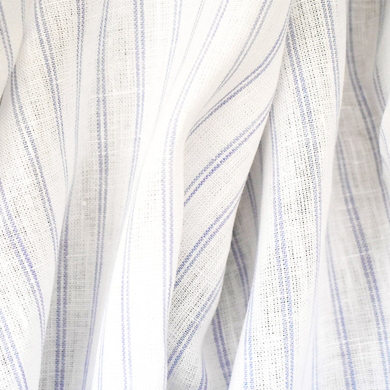 Light Purple-White Spence Bryson Striped Irish Linen Woven Fabric