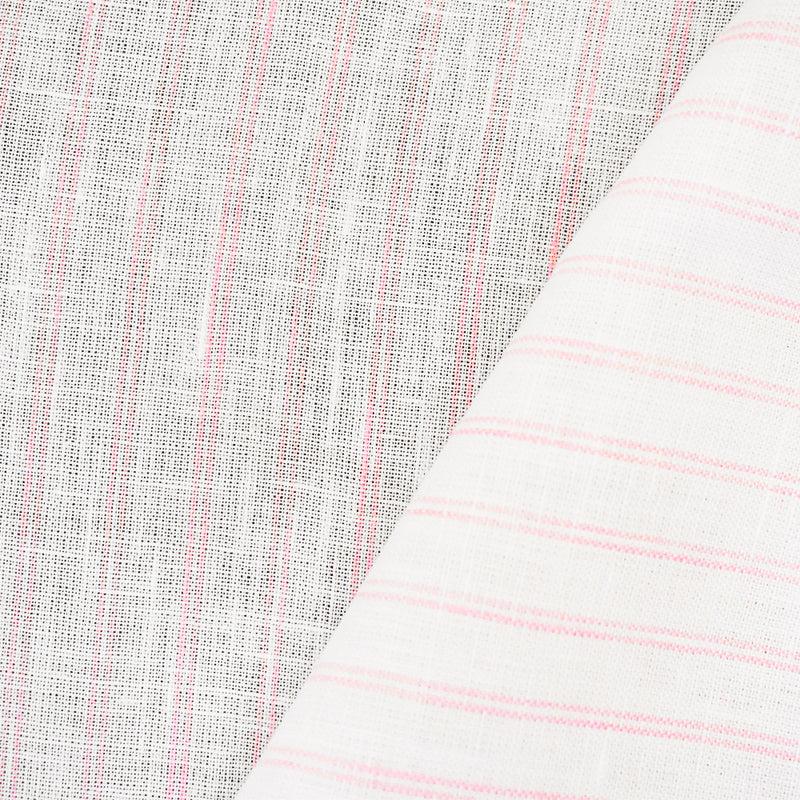 Light Pink-White Spence Bryson Stripe Irish Linen Slub Woven Fabric