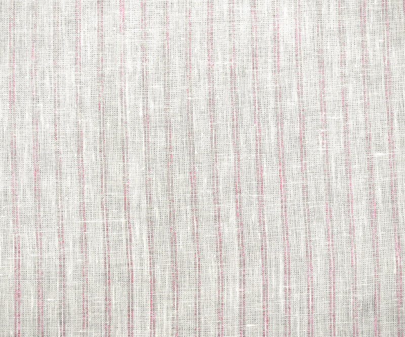 Light Pink-White Spence Bryson Stripe Irish Linen Slub Woven Fabric
