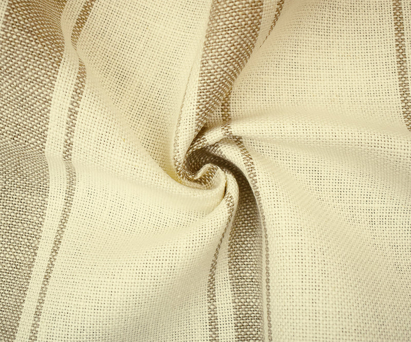 Ivory-Natural Moygashel Stripe Woven Irish Linen Home Decorating Fabric