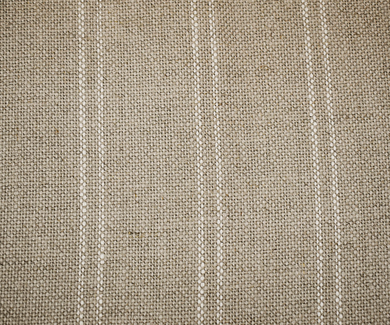 Natural-White Moygashel Stripe Woven Irish Linen Home Decorating Fabric