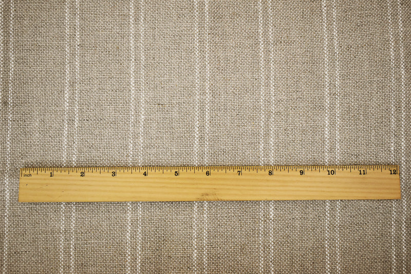Natural-White Moygashel Stripe Woven Irish Linen Home Decorating Fabric