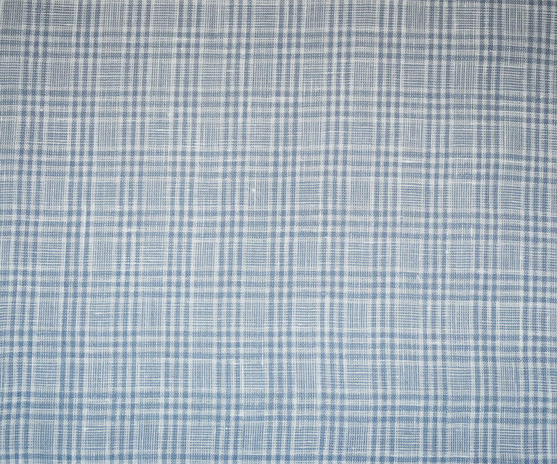 White-Blue Spence Bryson Plaid Irish Linen Woven Fabric