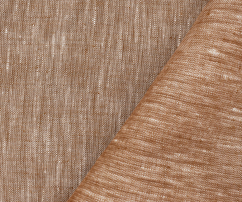 Orange-White Spence Bryson Slub Texture Irish Linen Chambray Woven Fabric