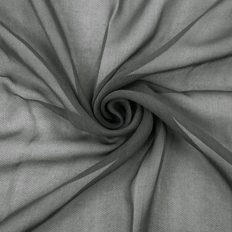 Gray Silk Chiffon Woven Fabric