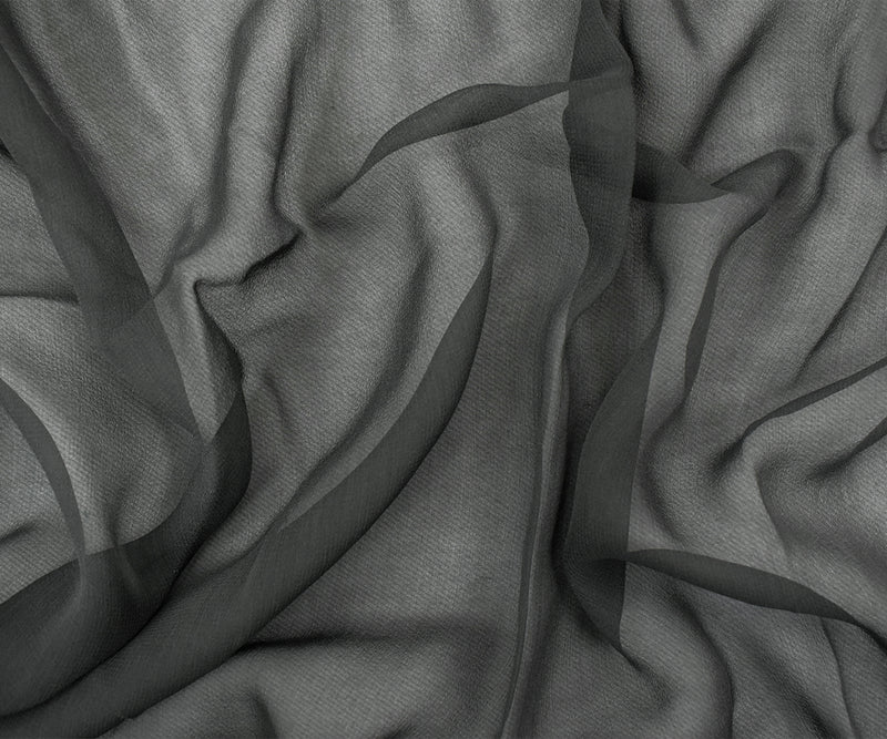 Gray Silk Chiffon Woven Fabric