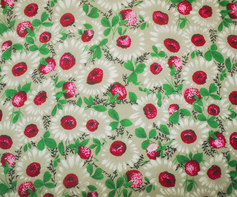 Taupe Beige-Green-Multi Silk Floral Printed Chiffon Woven Fabric
