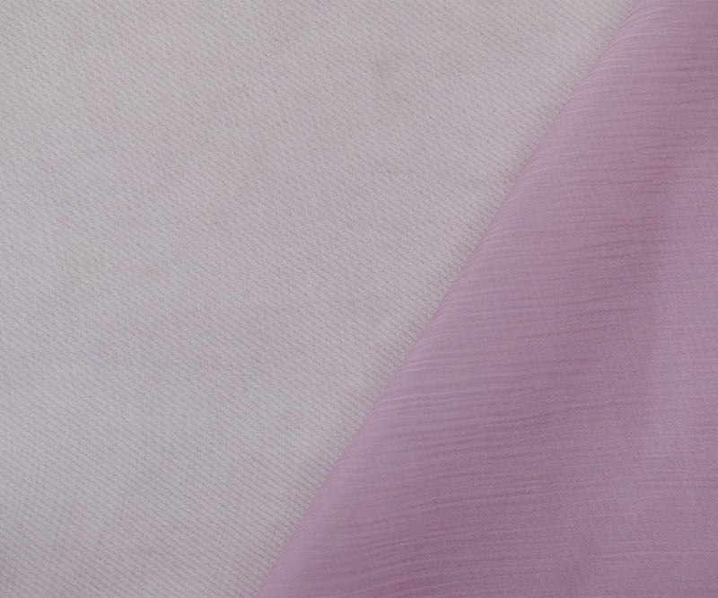 3 3/4 YD PC-Lilac Purple Silk Crinkled Yoryu Chiffon Woven Fabric