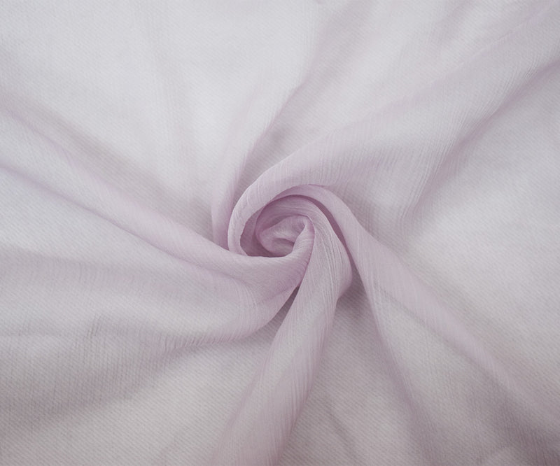 2 1/2 YD PC-Lilac Purple Silk Crinkled Yoryu Chiffon Woven Fabric