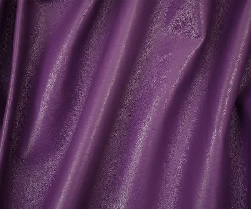 Purple Famous Maker Solid Recycled Leather and Polyurethane Blend Fabric
