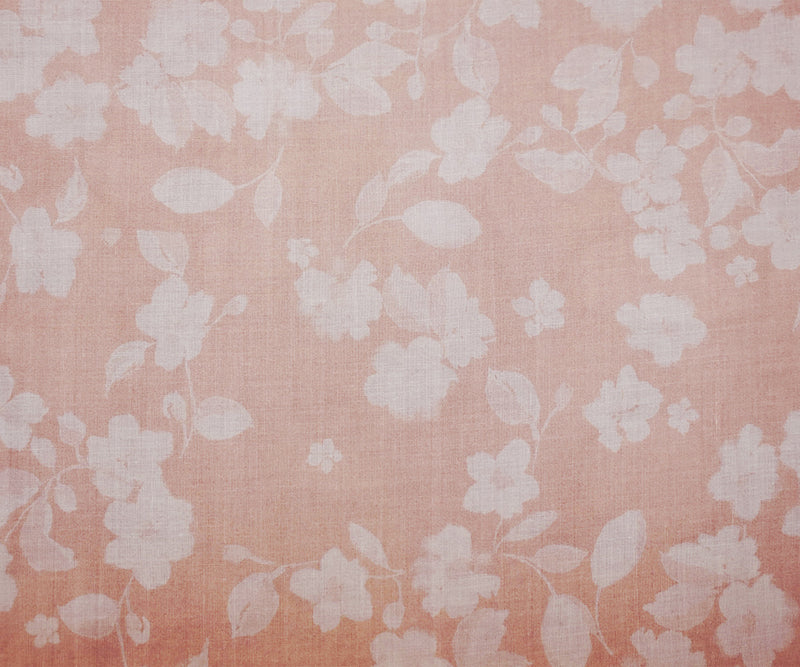 Coral Pink-White Famous Maker Cotton Floral Printed Lawn Woven Fabric