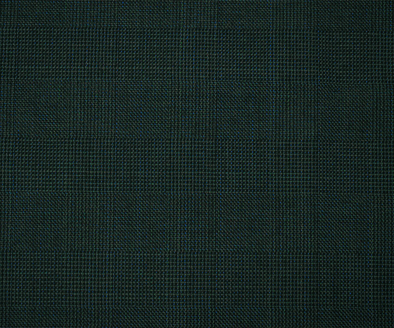 Black-Green-Multi Wool Poly Check Texture Suiting Woven Fabric
