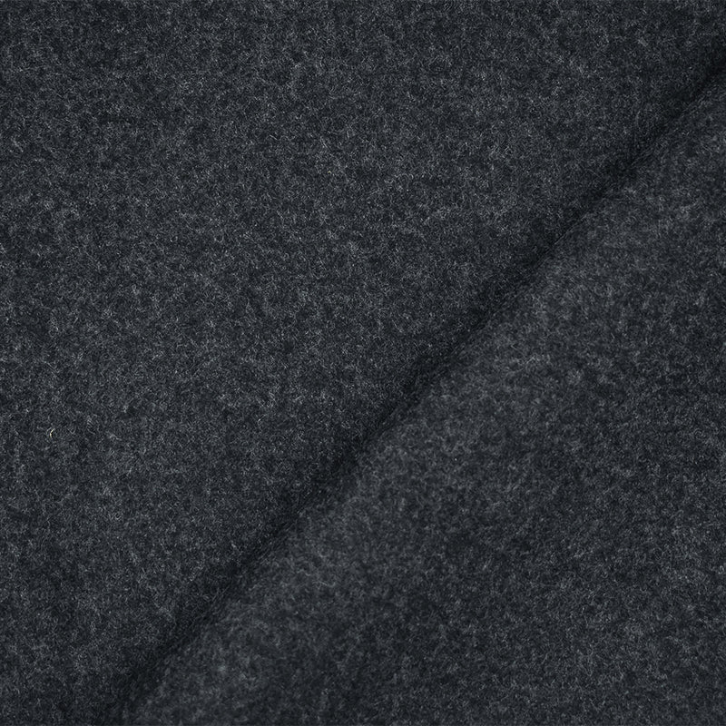Black-Gray Boiled Wool Texture Woven Jacketing Fabric