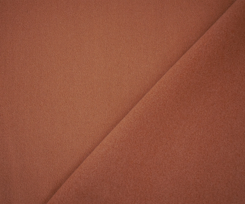 Orange Wool-Poly Brushed Back Twill Woven Jacketing Fabric