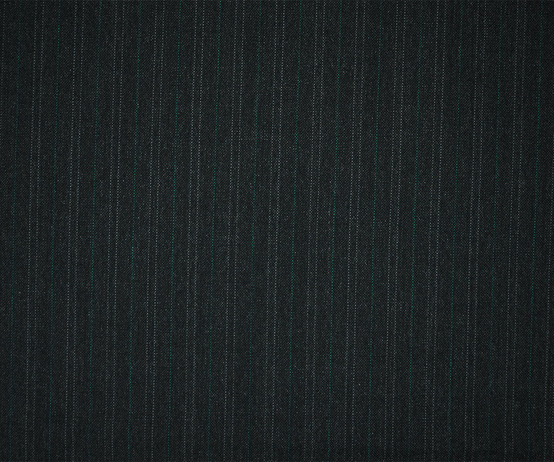 Deep Gray-Green Wool-Poly Pinstripe Woven Shirting Fabric
