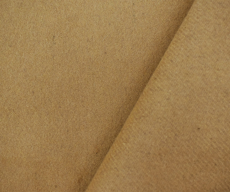 Cream Brown Melton Wool Solid Double Woven Coating Fabric
