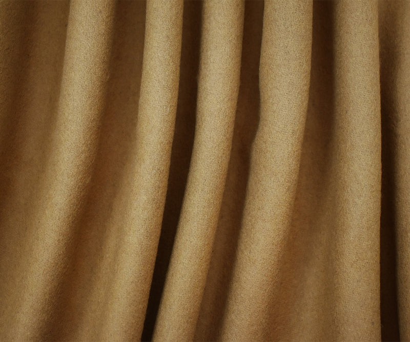 Cream Brown Melton Wool Solid Double Woven Coating Fabric