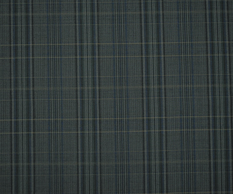 Blue-Black-Multi Wool-Poly Plaid Woven Shirting Fabric