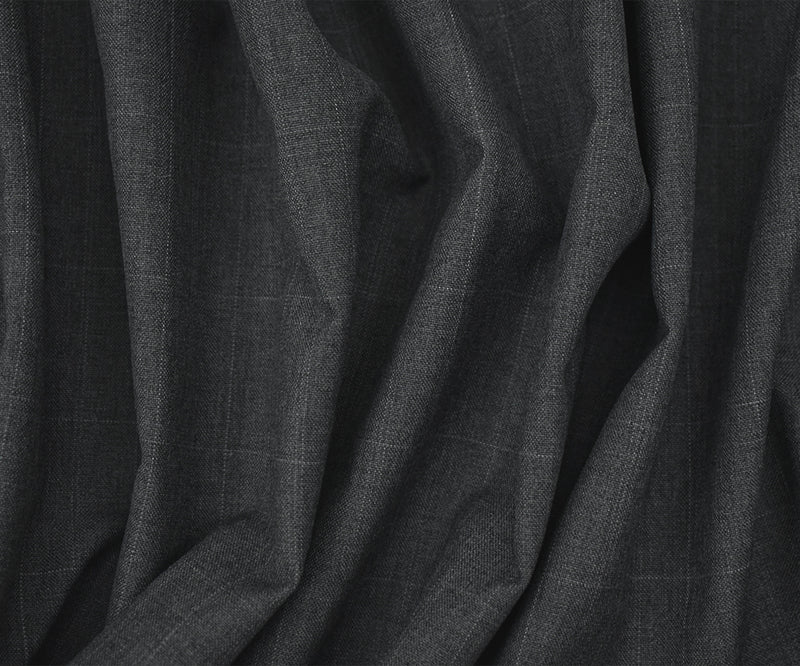 Gray Tone Poly-Wool Check Plaid Woven Shirting Fabric