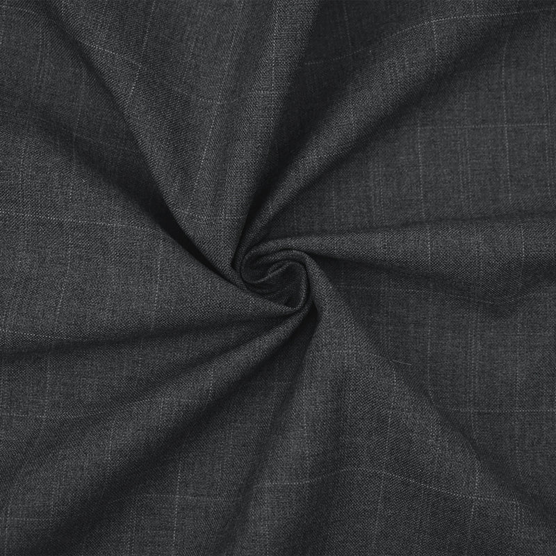Gray Tone Poly-Wool Check Plaid Woven Shirting Fabric