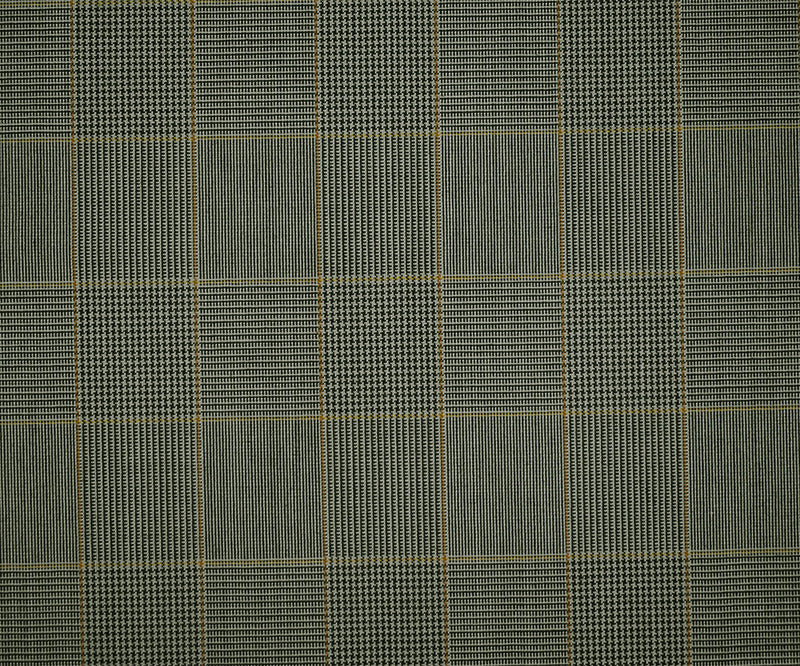 Black-Gray-Dijon Poly-Wool Check Glen Plaid Woven Suiting Fabric
