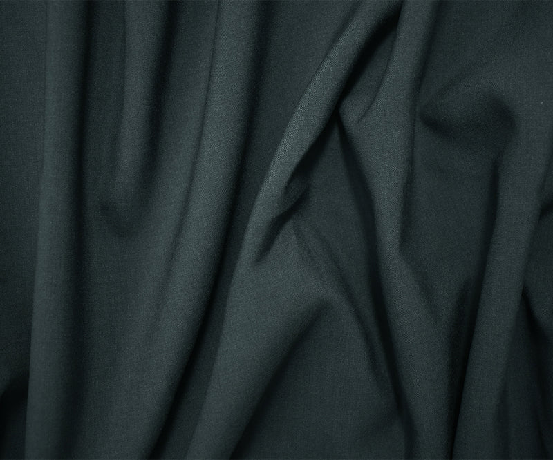 Deep Gray Tropical Wool-Poly Japanese Solid Woven Shirting Fabric