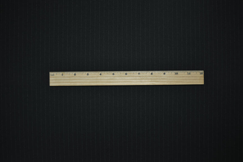 Black-Gray Poly-Rayon-Wool Japanese Vertical Striped Double Knit Fabric