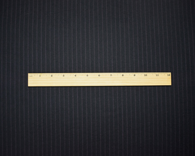 Black-Red Wool Poly Japanese Vertical Stripe Dobby Woven Shirting Fabric