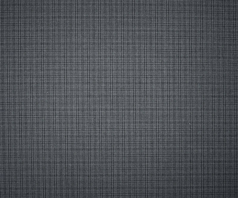 Gray-Black Poly-Wool Japanese Plaid Woven Suiting Fabric