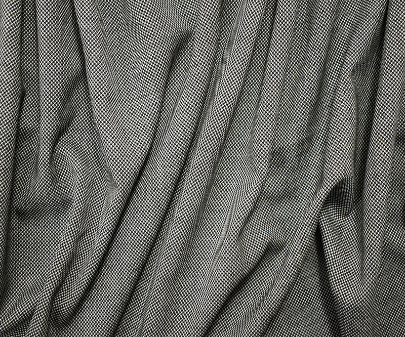 Black-White Poly-Wool Japanese Dobby Woven Suiting Fabric
