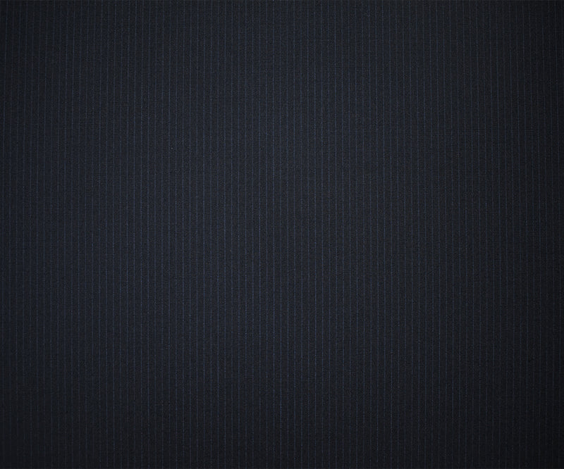 Black-Blue Wool-Polyester Japanese Vertical Stripe Shirting Woven Fabric