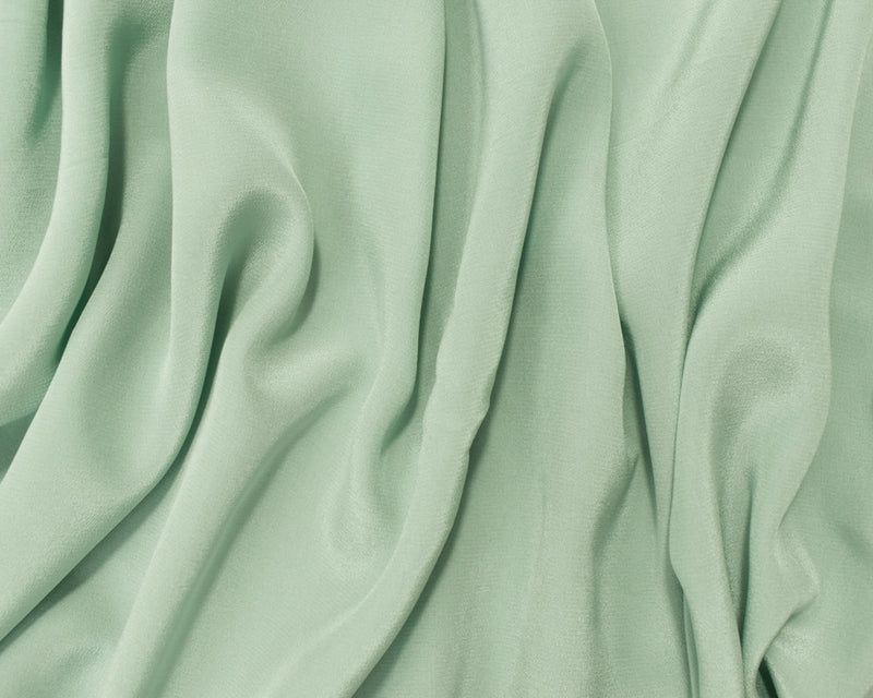 Light Teal Silk Famous Designer Crepe De Chine Woven Fabric