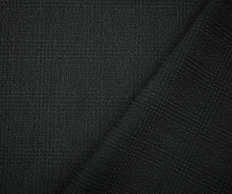 Black-Gray Poly-Wool Faded Plaid Stretch Shirting Woven Fabric