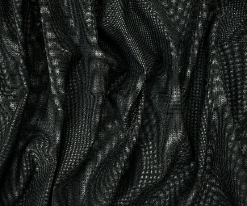 Black-Gray Poly-Wool Faded Plaid Stretch Shirting Woven Fabric