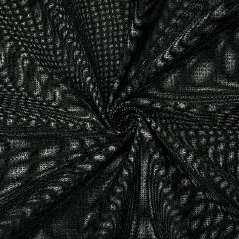 Black-Gray Poly-Wool Faded Plaid Stretch Shirting Woven Fabric