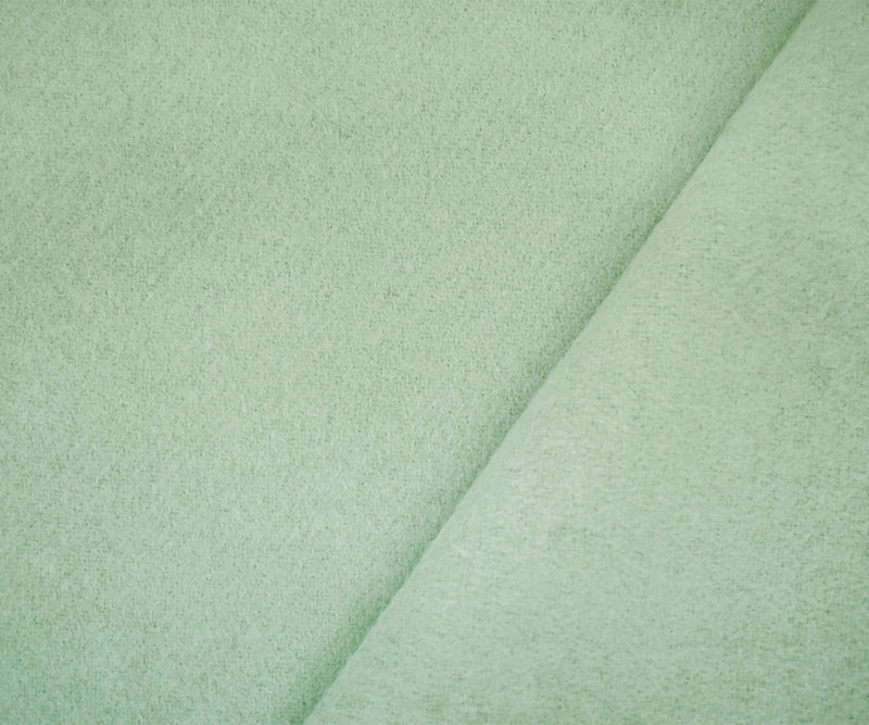 Mint Green Melton Wool Poly Solid Double Woven Jacketing Fabric