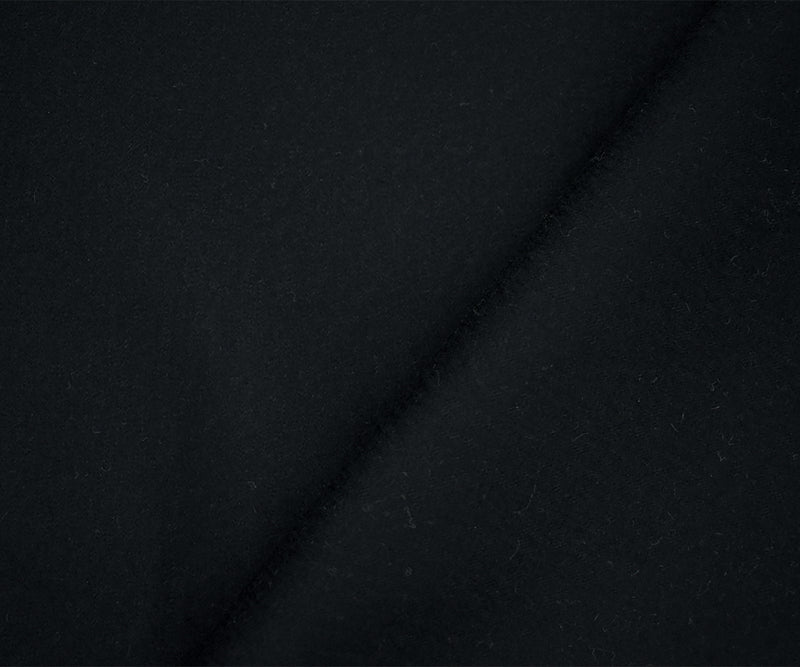 Black Melton Wool Single Sided Brushed Solid Twill Woven Jacketing Fabric