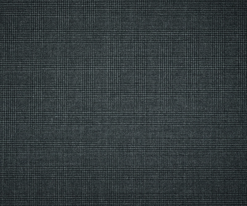 Black-Dark Gray Tropical Poly-Wool Glen Plaid Woven Shirting Fabric